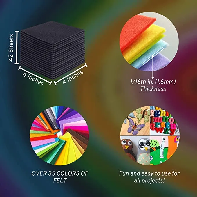 Acrylic Felt Craft Sheet Packs | Dark Grey A60