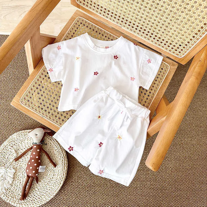 Baby Girl Summer Clothing Kids Floral-مجموعة ملابس