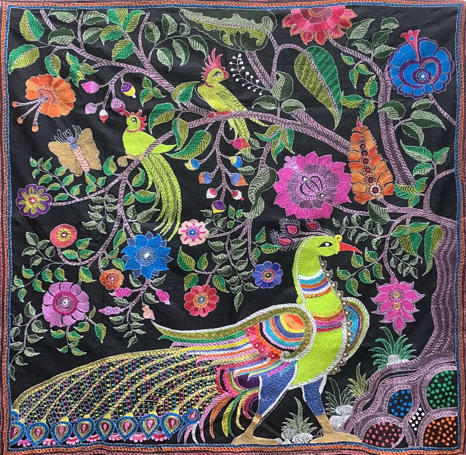 Bird in Kantha Embroidery by She Kantha
