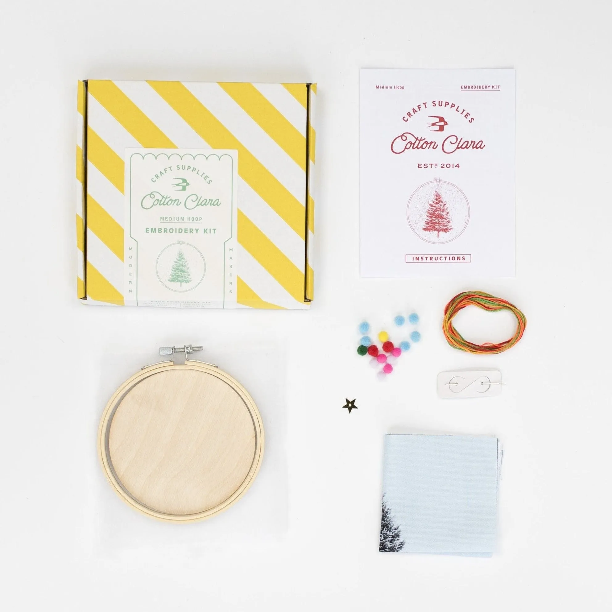 Christmas Tree Embroidery Kit (Multi Colours   Pink)