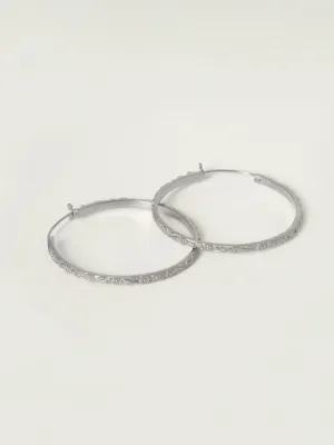 Daisy Chain Hoops | Medium | Silver