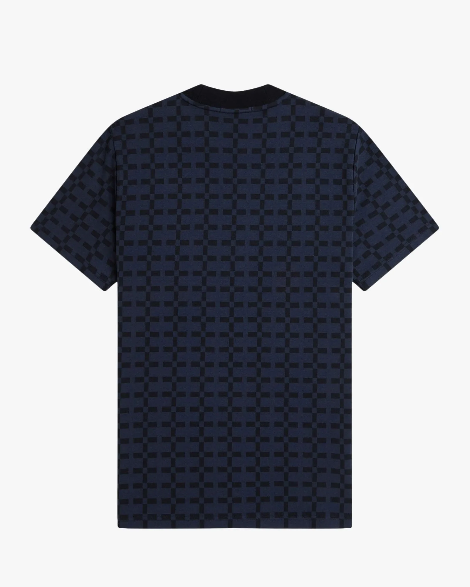 Fred Perry Geometric Jacquard T Shirt - Navy