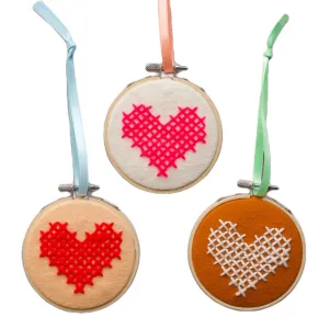Heart Cross Felt Kit Hoops (Multi Colours)