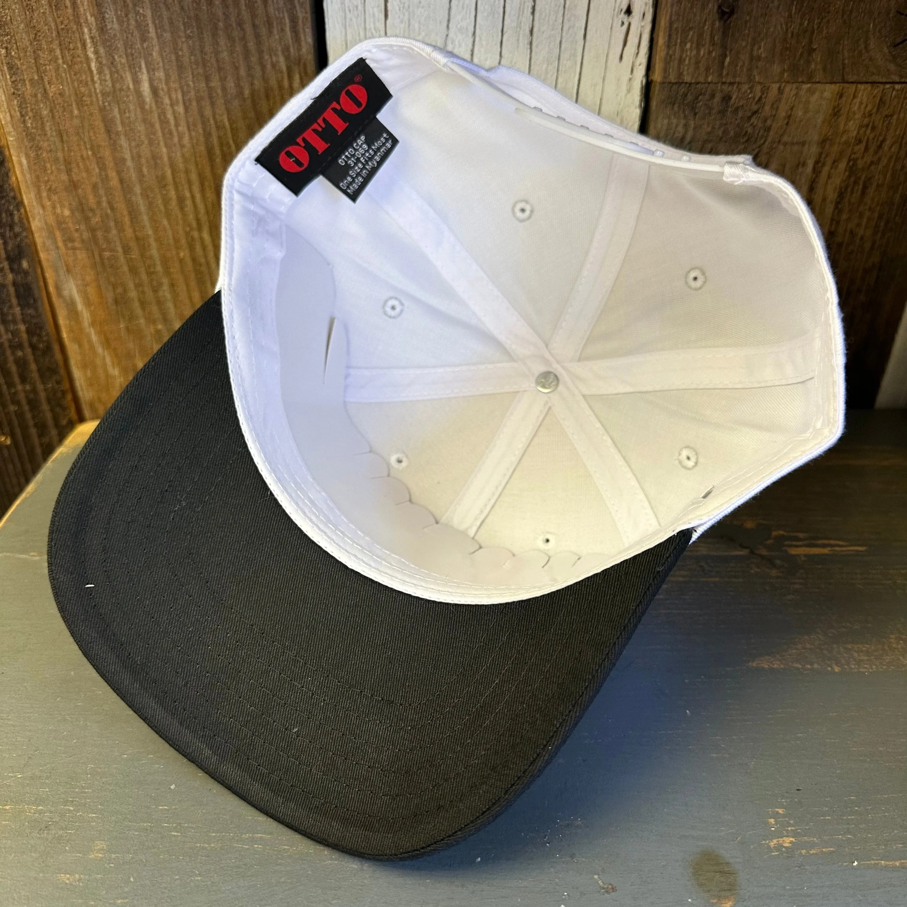 Hermosa Beach ARE YOU ESTABLISHED? 5 Panel Mid Profile Cap - Black/White