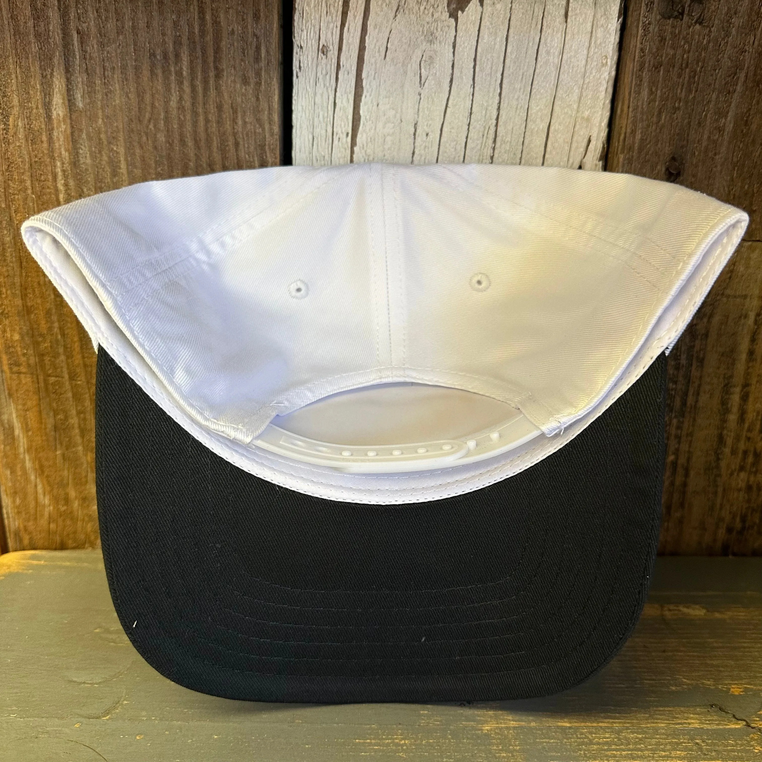 Hermosa Beach ARE YOU ESTABLISHED? 5 Panel Mid Profile Cap - Black/White