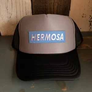 Hermosa Beach BLUE SUPREME HERMOSA Trucker Hat - Black/Grey/Black