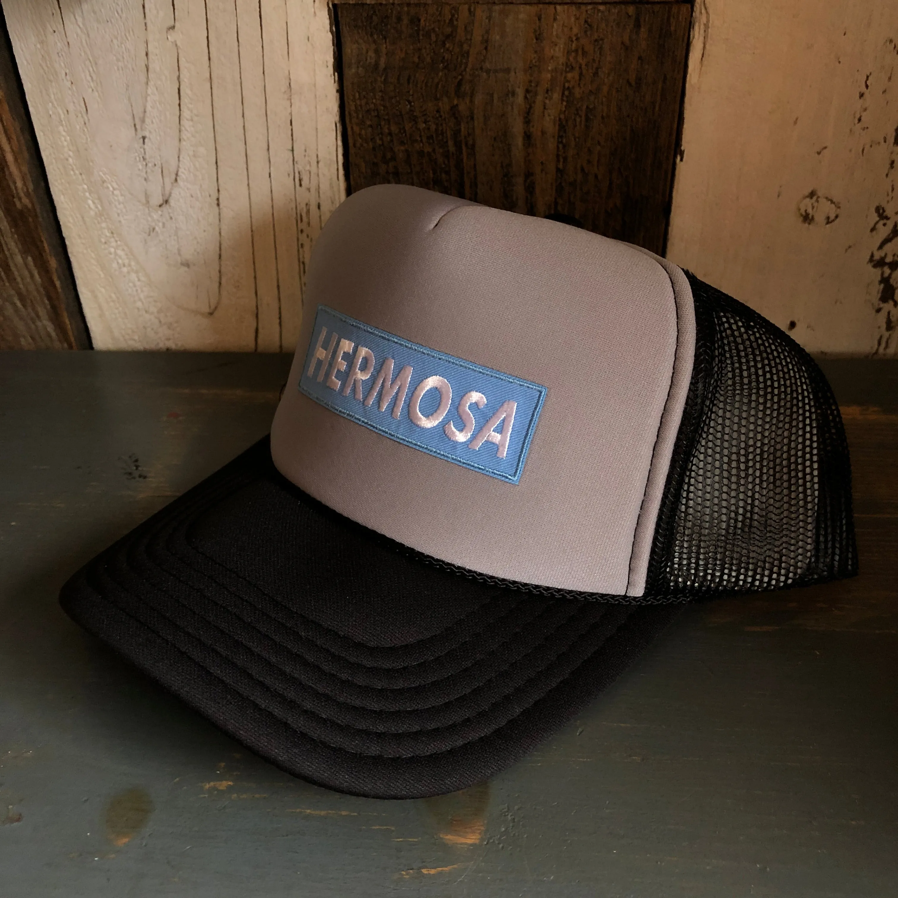 Hermosa Beach BLUE SUPREME HERMOSA Trucker Hat - Black/Grey/Black