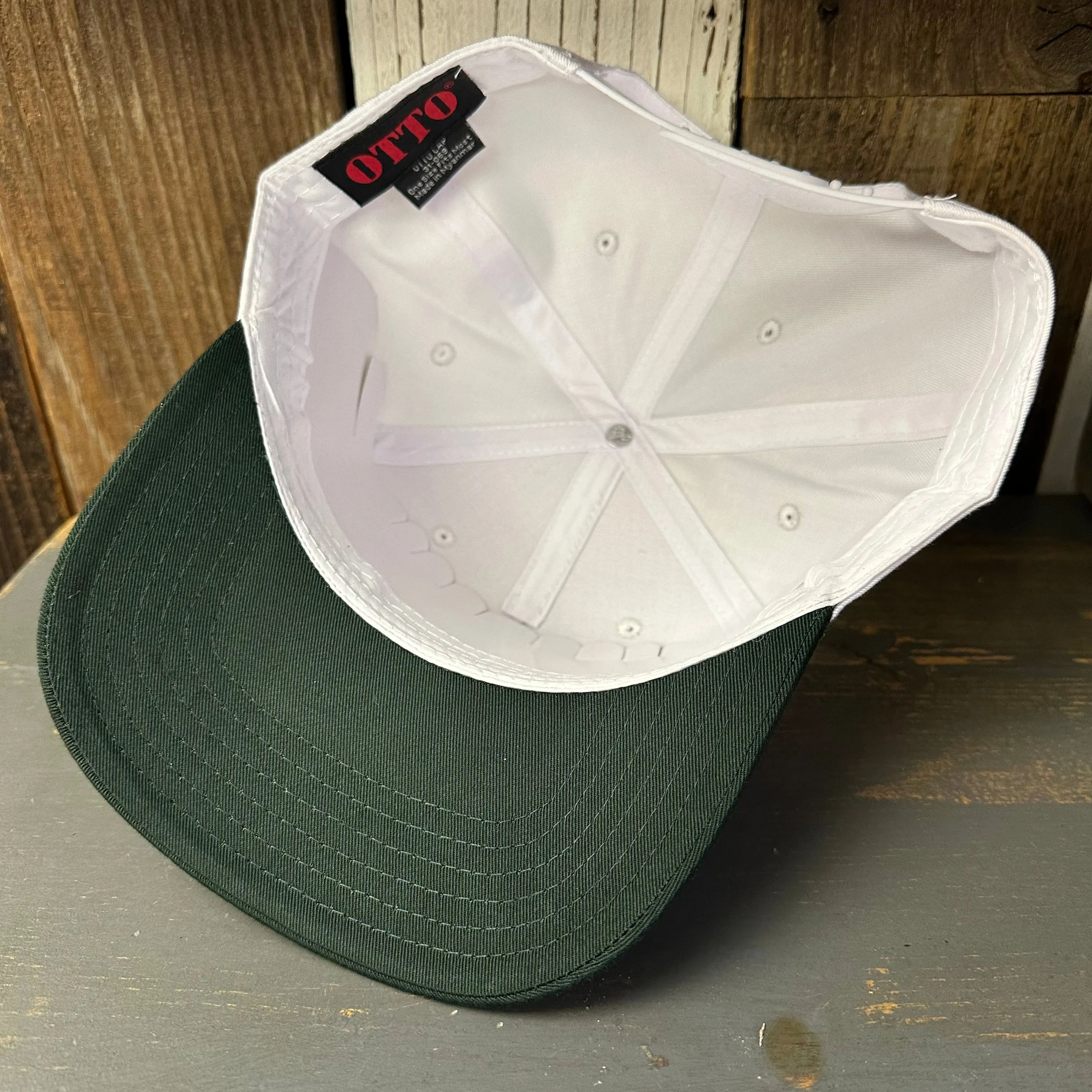 Hermosa Beach FIESTA 5 Panel Mid Profile Baseball Cap - Dark Green/White