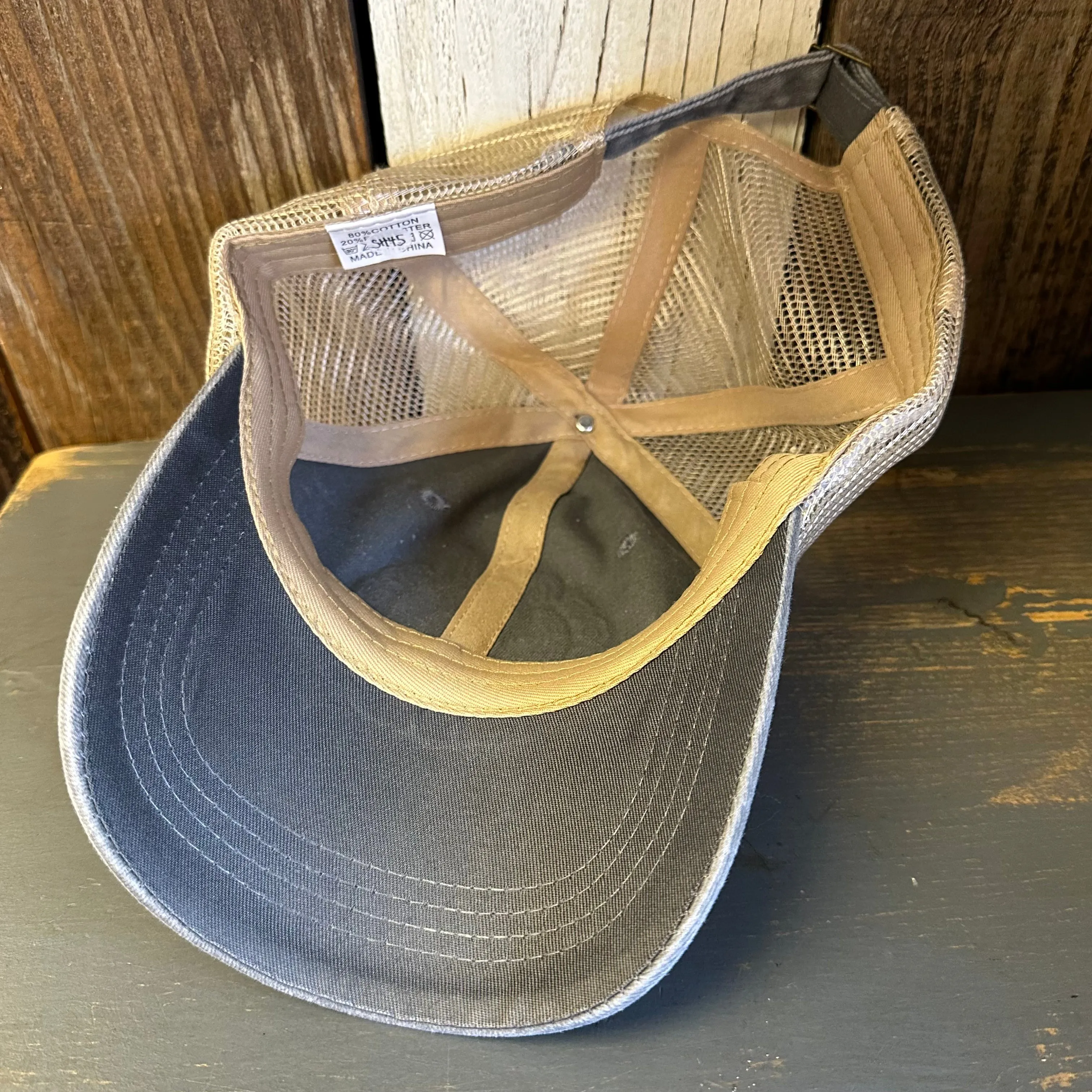 Hermosa Beach HERMOSA AVE 6 Panel Low Profile Mesh Hat - Light Grey/Khaki