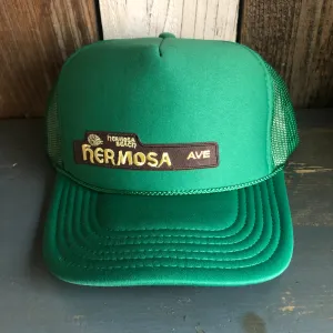 Hermosa Beach HERMOSA AVE High Crown Trucker Hat - Kelly Green