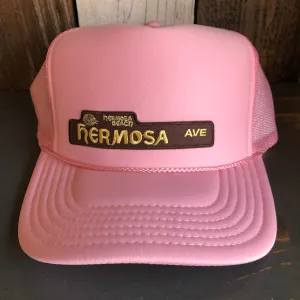 Hermosa Beach HERMOSA AVE High Crown Trucker Hat - Pink