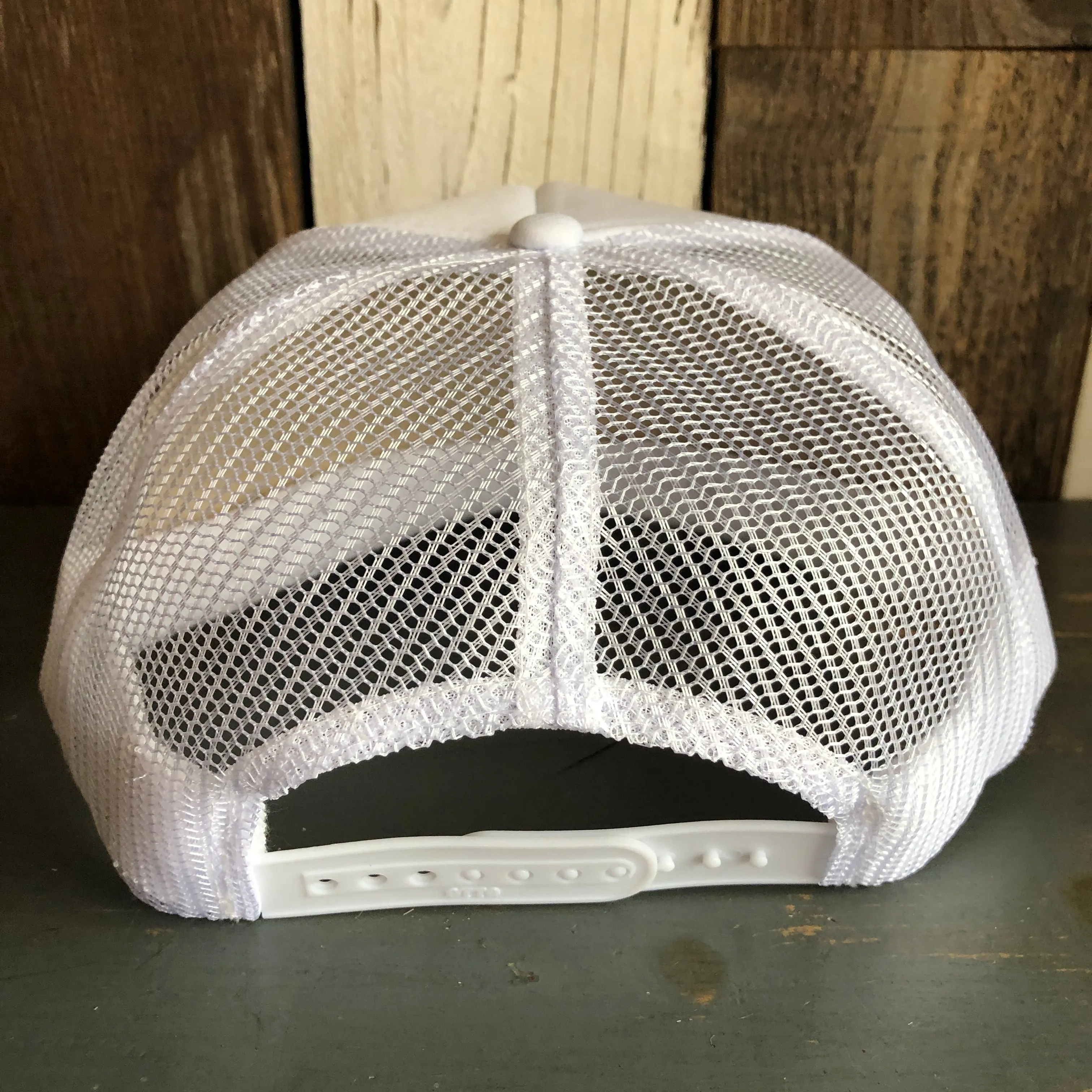 Hermosa Beach HERMOSA AVE Mid Crown Trucker Hat - White
