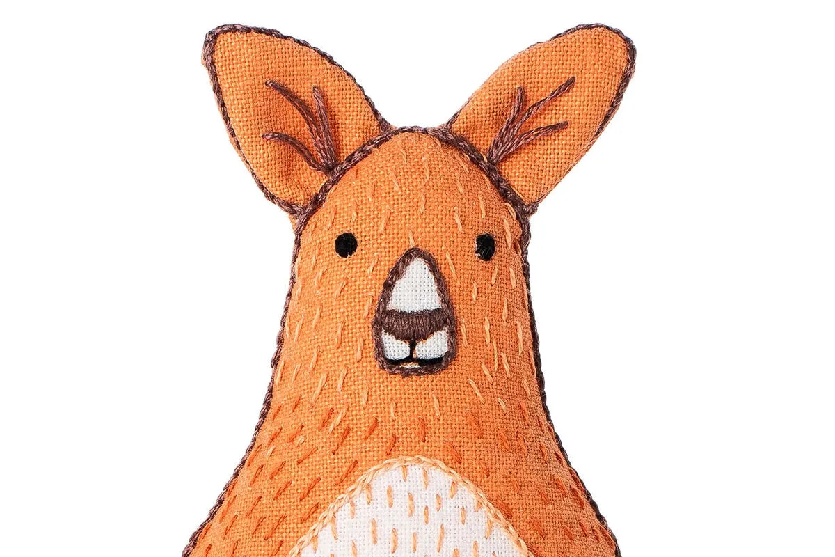 Kiriki Press, DIY Embroidered Doll Kit - Kangaroo & Joey