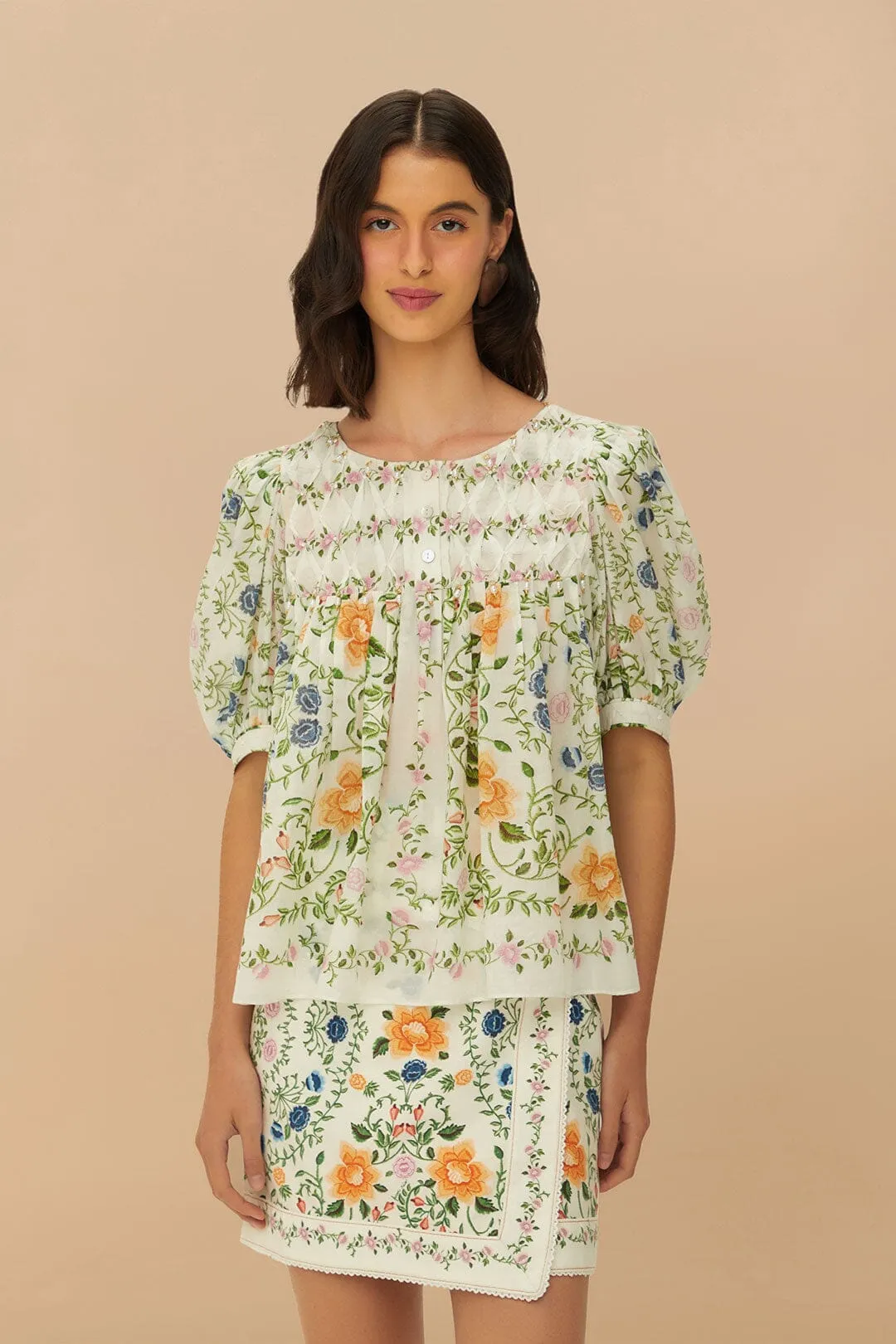 Off-White Folk Floral Mini Skirt