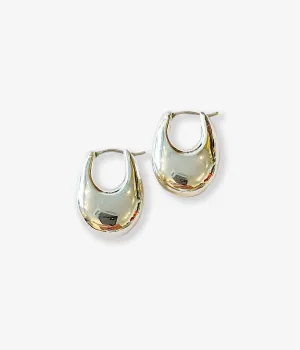 R.ALAGAN/SMALL PUFFY HOOPS(SILVER)