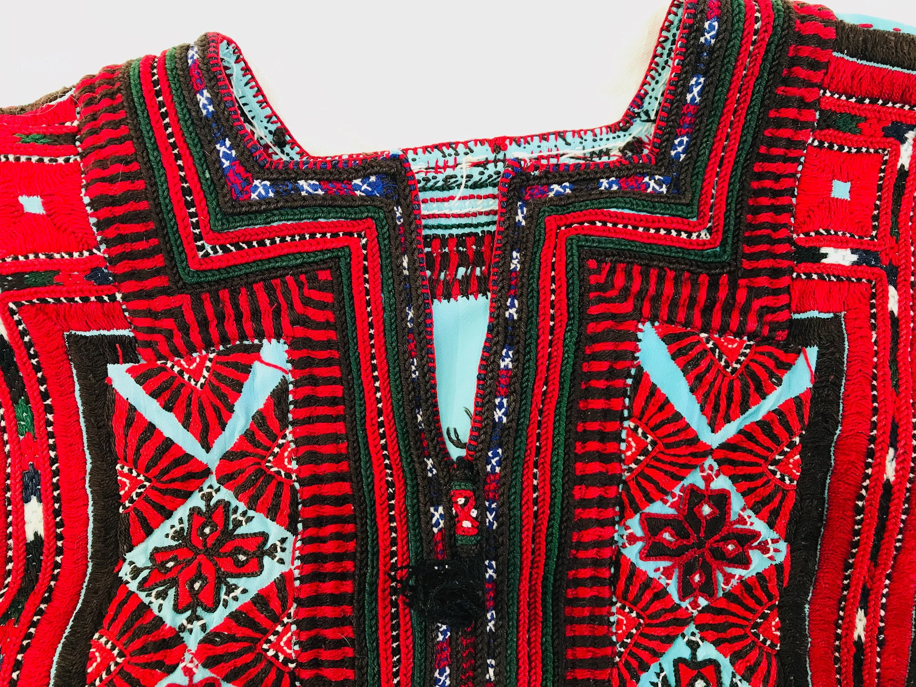 Vintage Balochi Hand-Embroidered Chiffon Dress. XS