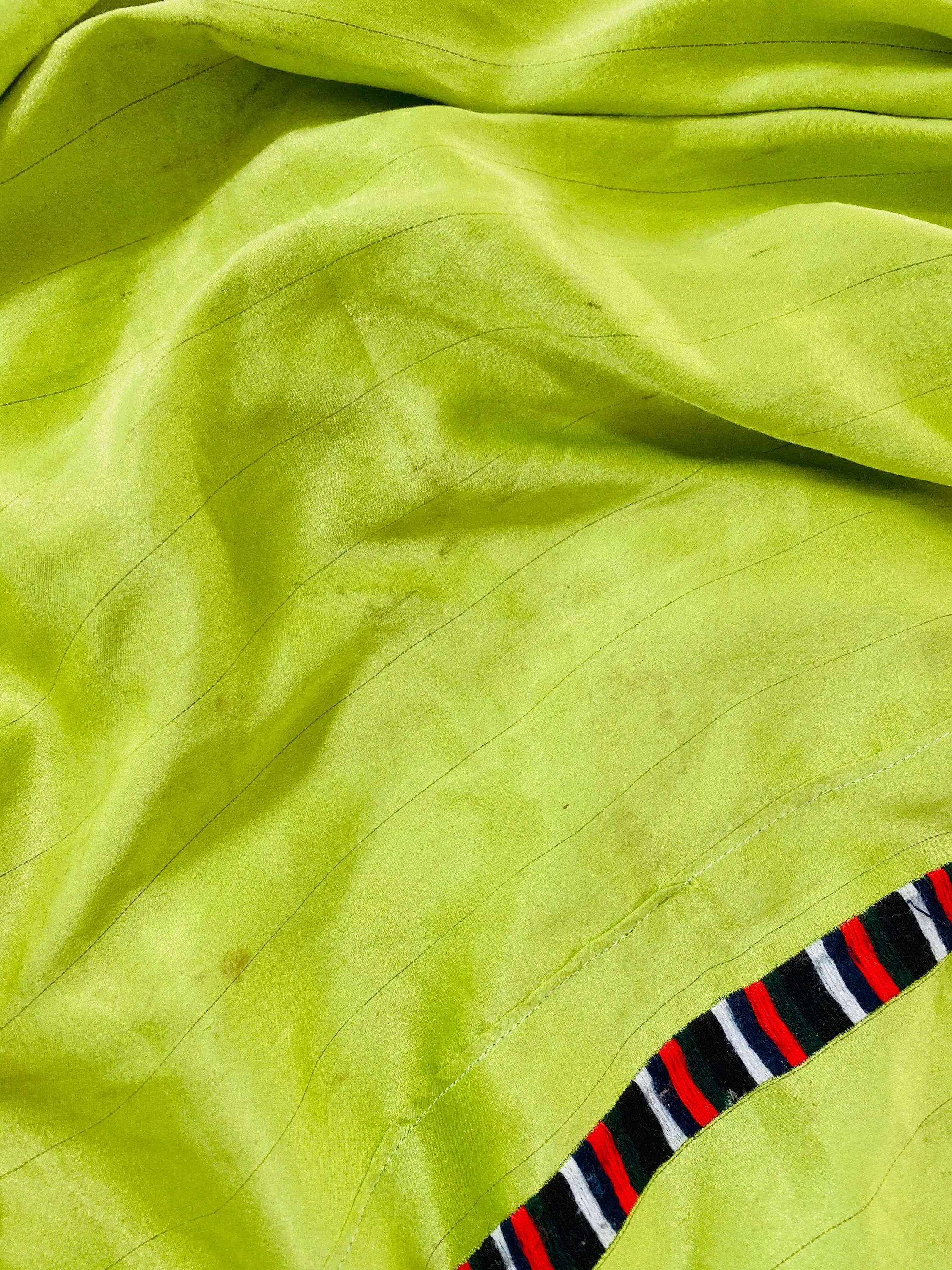 Vintage Balochi Hand-Embroidered Satin Dress. XS-L