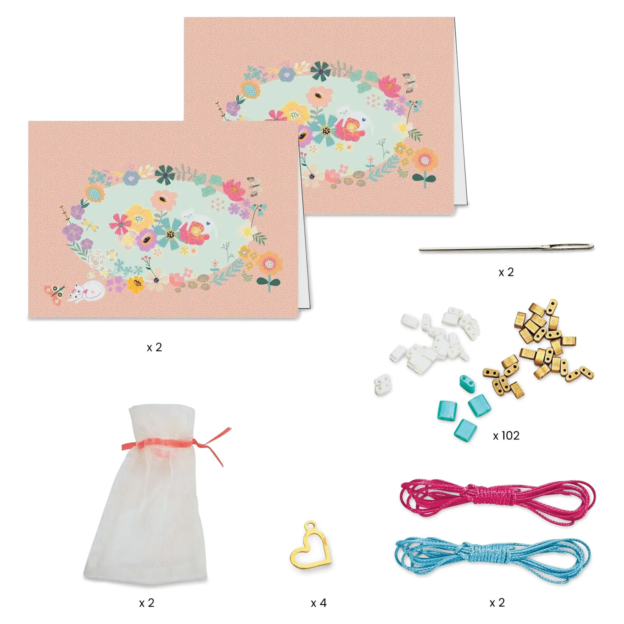 You & Me Bead Jewelry Kit - Tila and Flowers