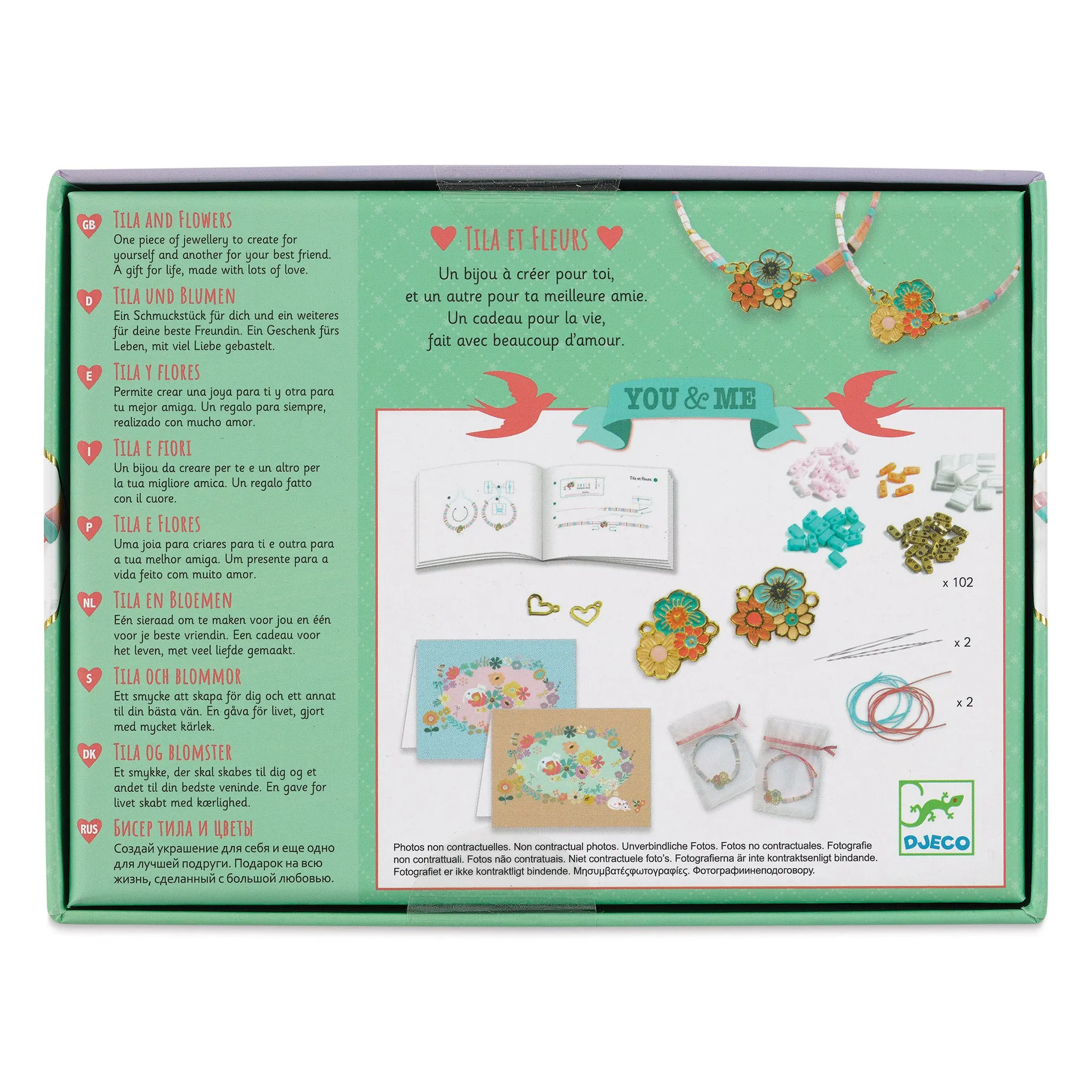You & Me Bead Jewelry Kit - Tila and Flowers